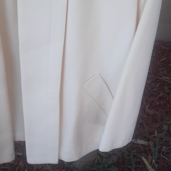 Vintage Elegant Fashions Cream Ivory Wool Swing Coat blazer shawl collar - Picture 4 of 11